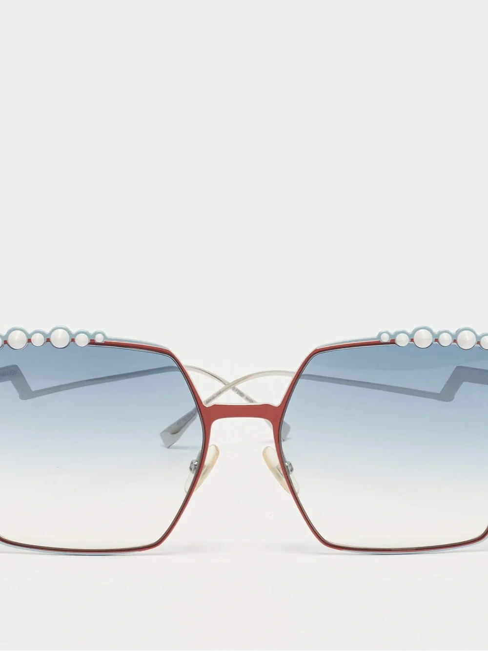 Fendi Blue/Silver Tone Gradient FF0259/S Studded Square Sunglasses